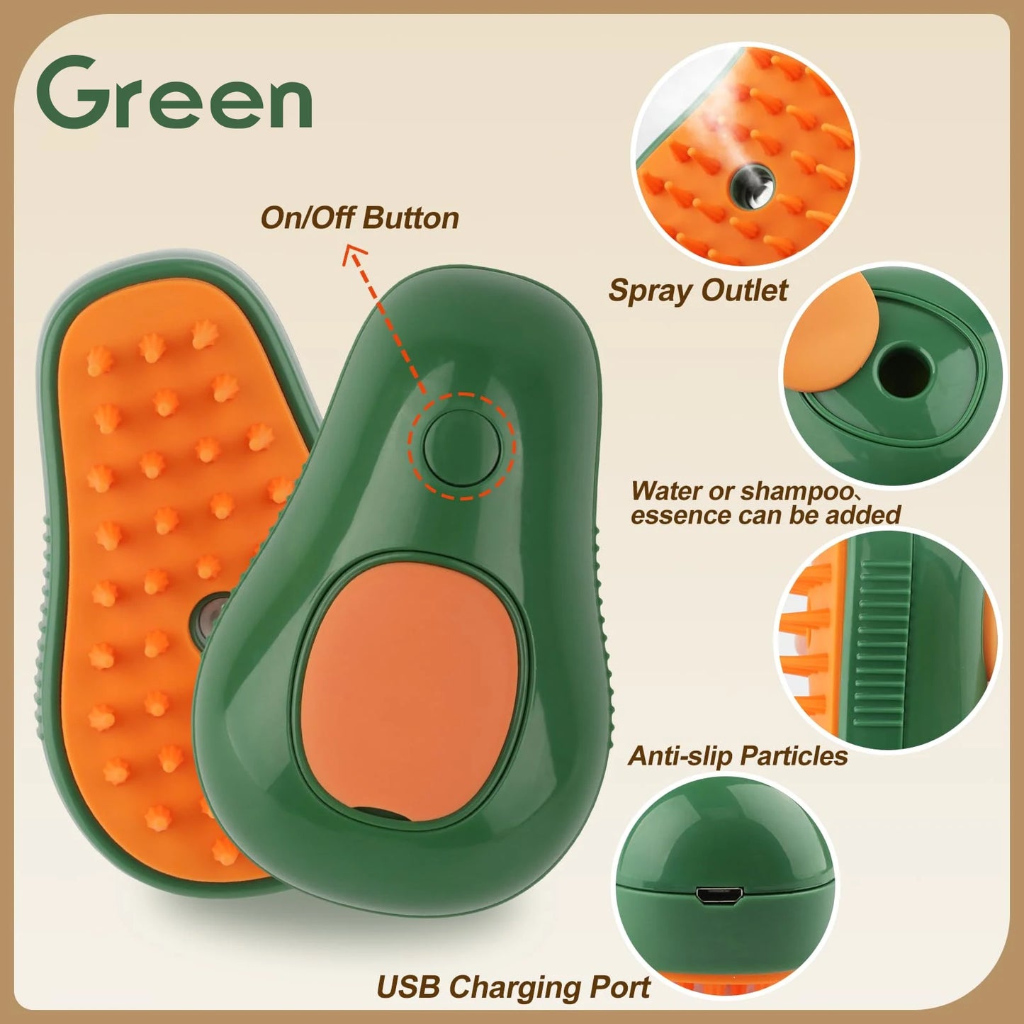 Brosse à vapeur 3 en 1 pour animaux de compagnie, peigne pour chien, brosse électrique pour pulvérisation de poils de chat, Massage, toilettage pour animaux de compagnie, peignes d'épilation