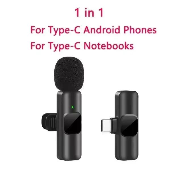 Nouveau microphone cravate sans fil portable pour enregistrement audio-vidéo, mini micro pour iPhone Android, diffusion en direct, jeux, microphone pour téléphone 2026
