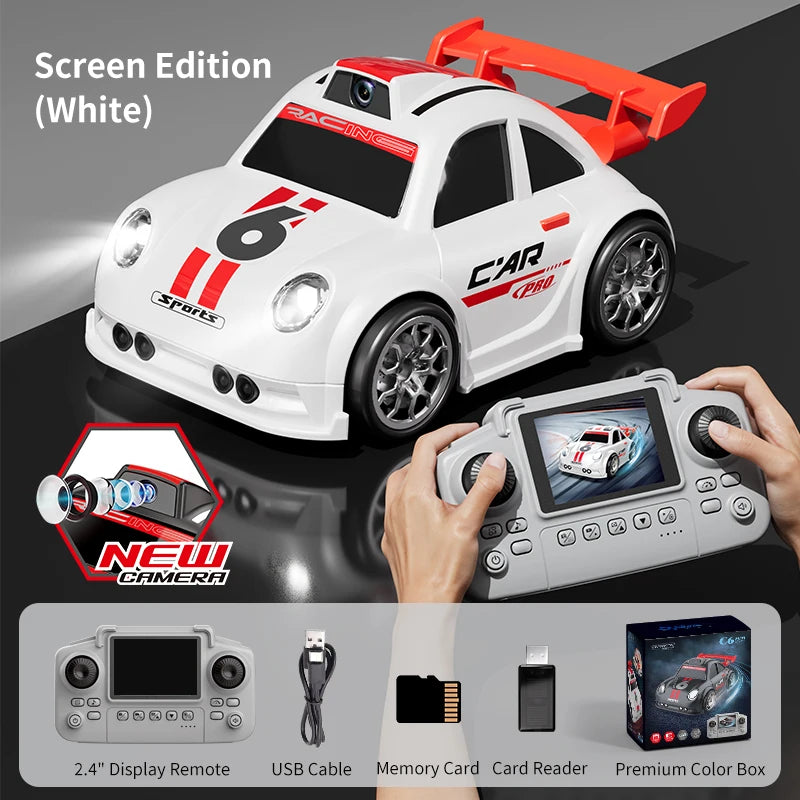 Voiture à dérive C6 RC avec lumières double Mode, caméra sonore, contrôle d'écran, voiture à Induction intelligente, jouets pour enfants, cadeau, nouvelle collection 2026