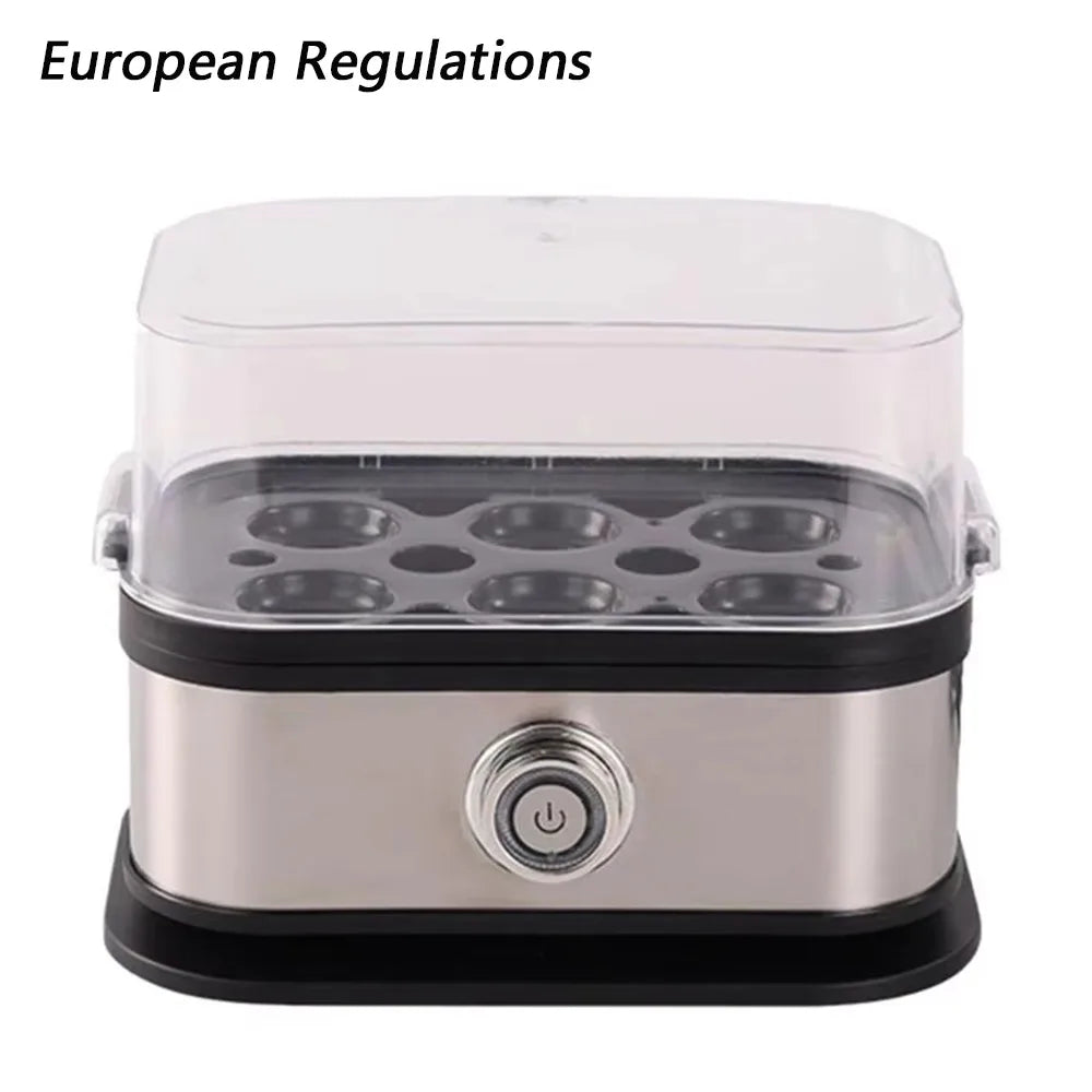 Chaudière à œufs intelligente, 200W, gain de place, arrêt automatique, capacité de 6 œufs, cuiseur à œufs rapide en acier inoxydable