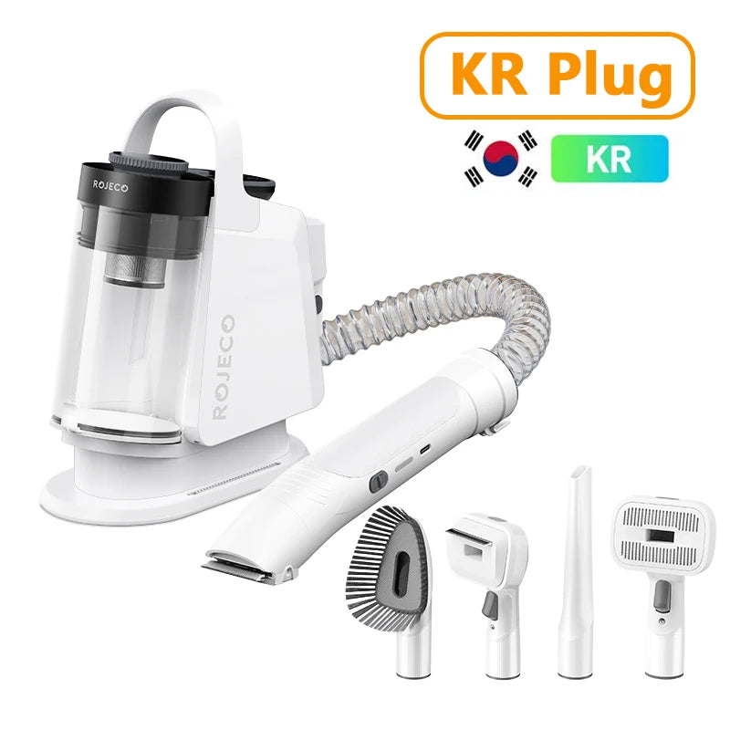 ROJECO Kit d'aspirateur de toilettage multifonction pour animaux de compagnie 5-en-1 aspirateur domestique Portable pour Kit de toilette aspirateur de poils de chien et de chat