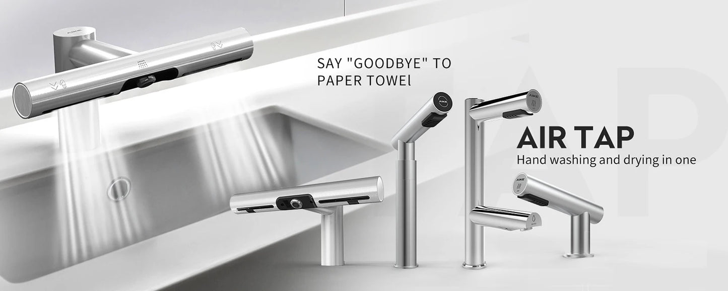 AIKE-Sèche-mains automatique avec filtre HEPA, finition en acier inoxydable brossé, machine à sécher les mains, 1450W, approuvé UL