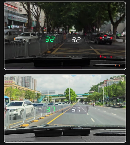 Compteur de vitesse numérique W1 GPS HUD Plug And Play, affichage tête haute pour toutes les voitures, grand police KMH, projecteur de pare-brise, accessoires de voiture