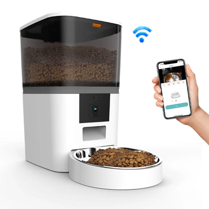 4L avec caméra HD mangeoire automatique pour animaux de compagnie distributeur automatique de nourriture pour chat et chien adapté à deux animaux de compagnie chat et chien alimentation à distance