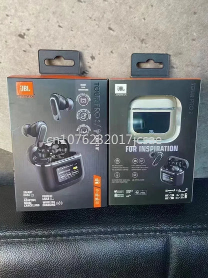 Écouteurs sans fil Bluetooth JBL Tour PRO 2 d'origine, écouteurs stéréo, écouteurs sportifs avec écran LCD intelligent, version HK