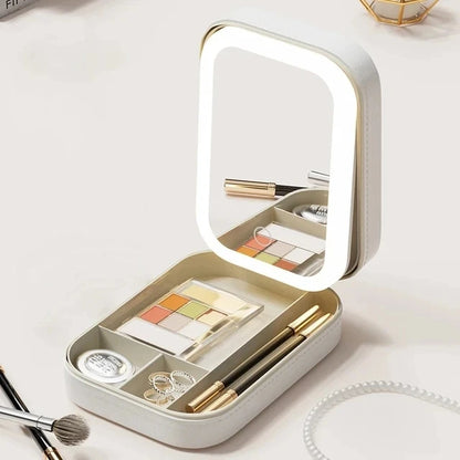 Étui à cosmétiques intelligent LED avec miroir, sac à cosmétiques, sacs de maquillage de voyage pour femmes, sac de rangement Portable à la mode, sacs de maquillage de voyage