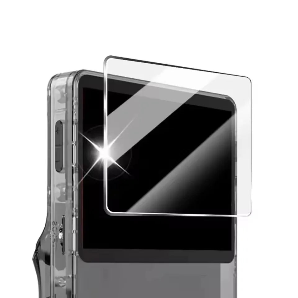 Mallette de rangement de transport 3 en 1 avec protecteurs d'écran en verre trempé pour Console de jeu R36S, Kit de protection, sac et Films anti-rayures