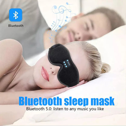 Écouteurs Bluetooth pour dormir, masque pour les yeux 3D, doux, élastique, confortable, sans fil, voyage, avion, bandeau, musique