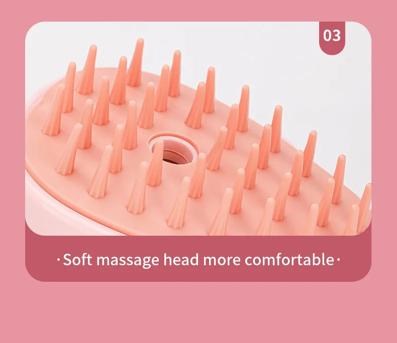 Brosse à vapeur 3 en 1 pour animaux de compagnie, peigne pour chien, brosse électrique pour pulvérisation de poils de chat, Massage, toilettage pour animaux de compagnie, peignes d'épilation