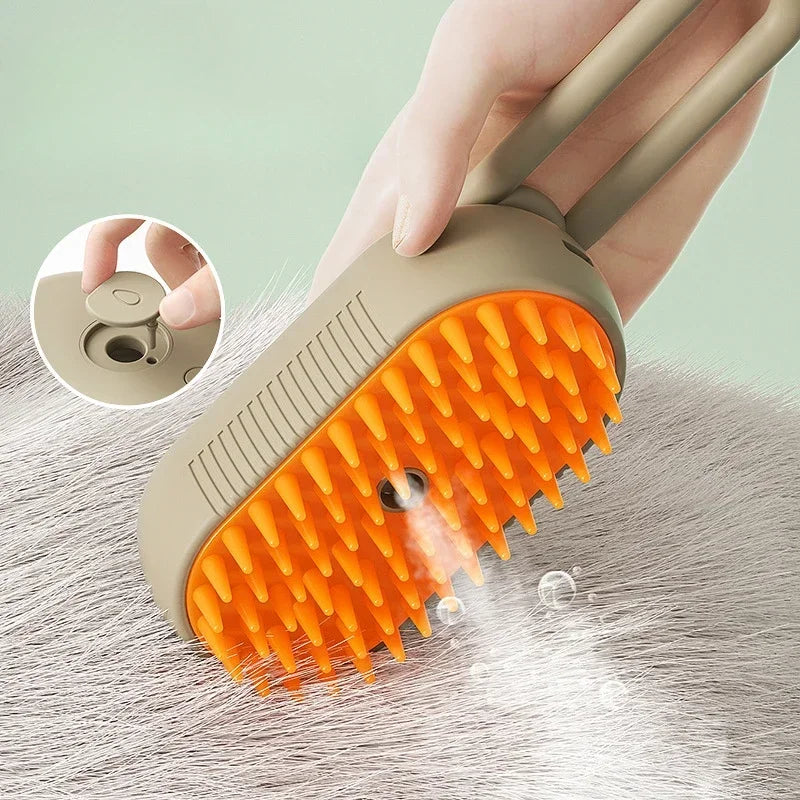 Brosse à vapeur 3 en 1 pour animaux de compagnie, peigne pour chien, brosse électrique pour pulvérisation de poils de chat, Massage, toilettage pour animaux de compagnie, peignes d'épilation