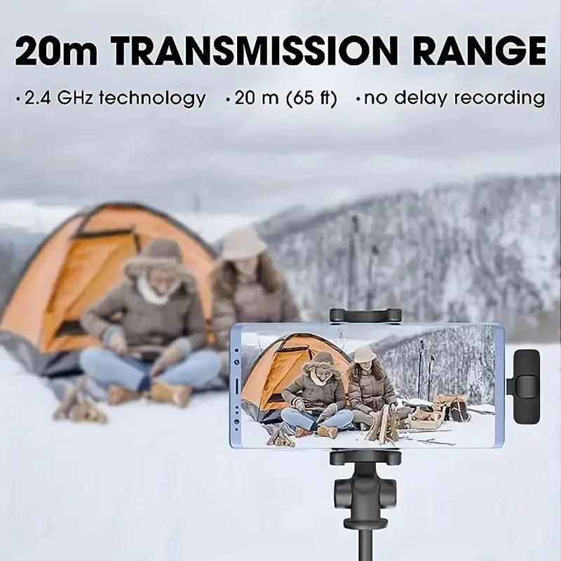 Nouveau microphone cravate sans fil portable pour enregistrement audio-vidéo, mini micro pour iPhone Android, diffusion en direct, jeux, microphone pour téléphone 2026