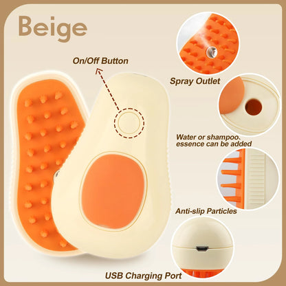 Brosse à vapeur 3 en 1 pour animaux de compagnie, peigne pour chien, brosse électrique pour pulvérisation de poils de chat, Massage, toilettage pour animaux de compagnie, peignes d'épilation