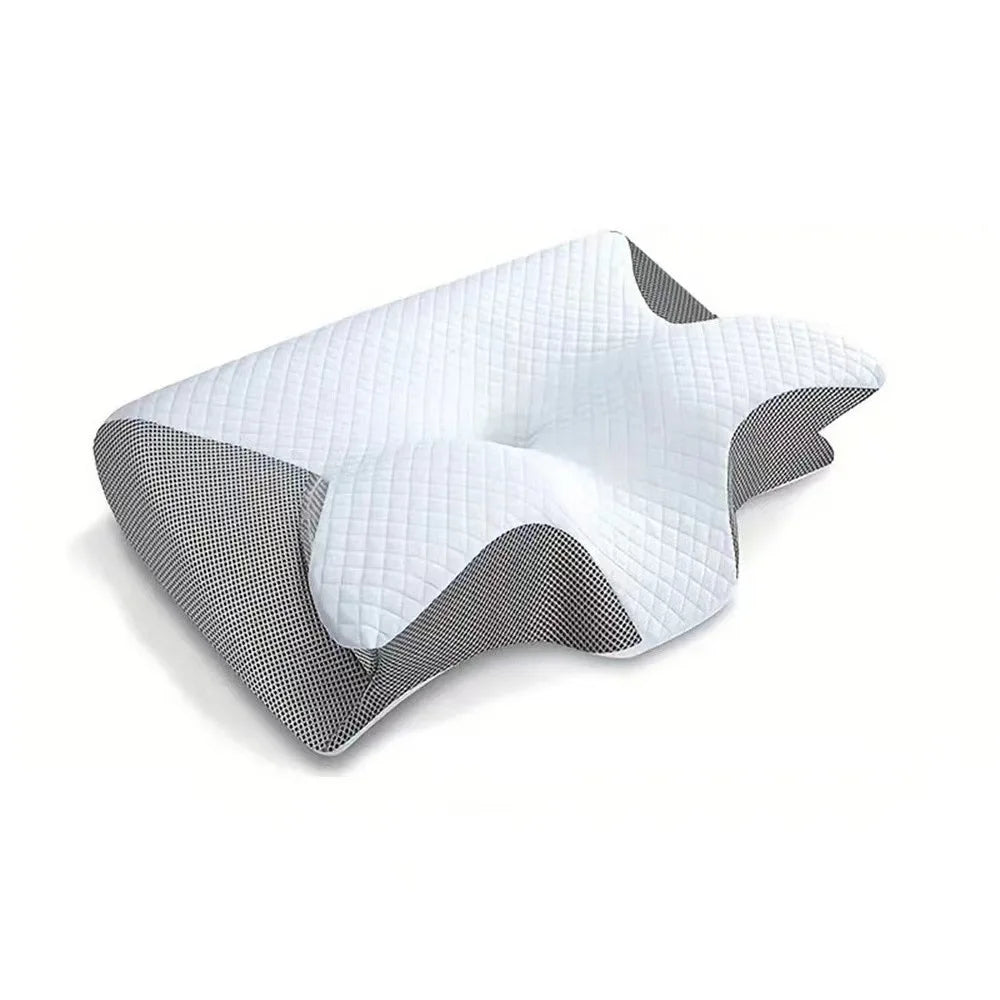 Oreiller ergonomique papillon pour le cou en mousse à mémoire de forme à rebond lent, soutien cervical pour un sommeil confortable, nouveau design en forme de corne