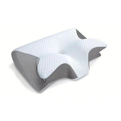 Oreiller ergonomique papillon pour le cou en mousse à mémoire de forme à rebond lent, soutien cervical pour un sommeil confortable, nouveau design en forme de corne