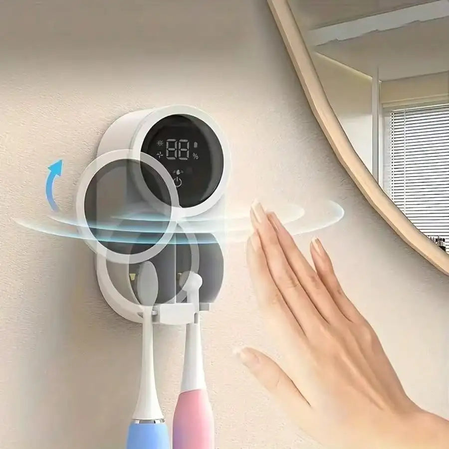 Support mural pour brosses à dents, stérilisateur et sécheur intelligents, s'adapte à la plupart des murs, désinfection automatique pour brosses à dents.