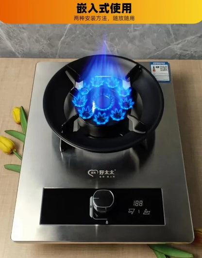 Cuisinière à gaz à brûleur unique avec feu puissant pour la cuisine domestique, bureau intégré liquéfié