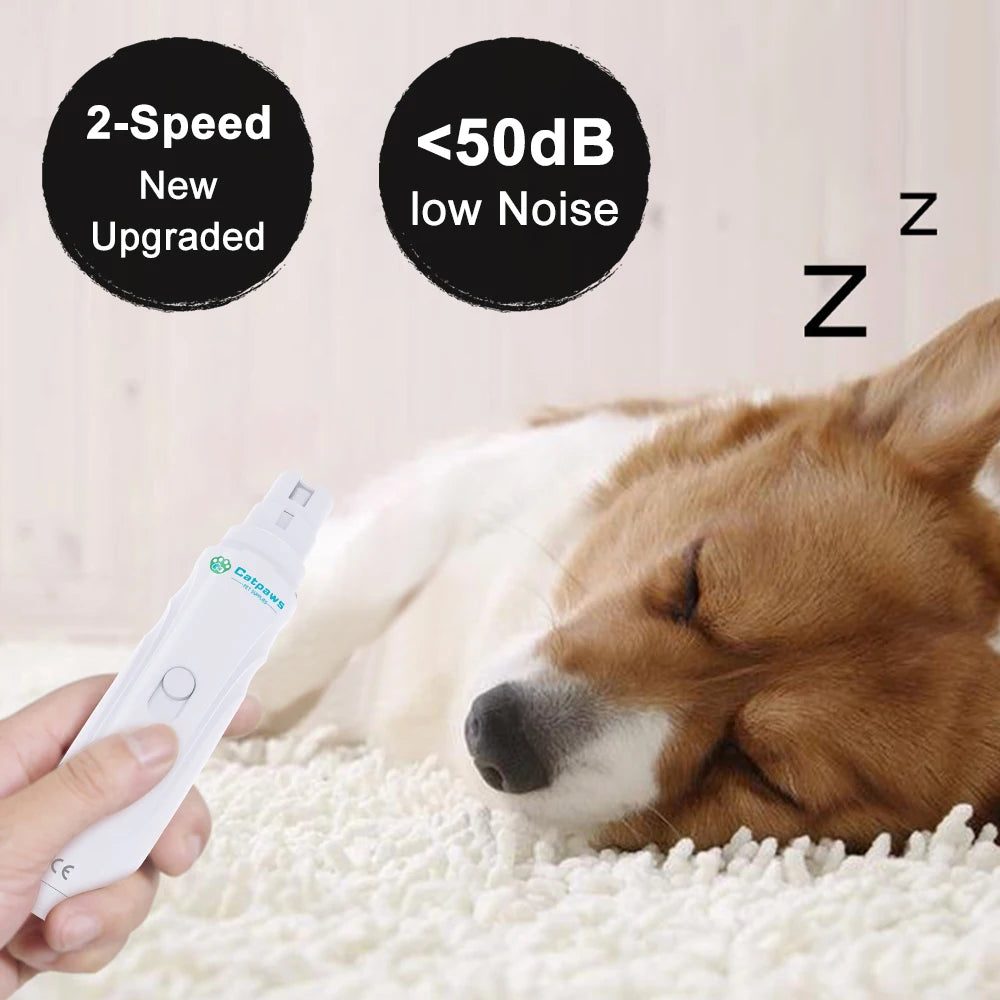 Broyeur électrique de griffes de chien, Rechargeable par USB, coupe-ongles électrique silencieux pour animaux de compagnie, pattes de chat, outils de toilettage des ongles