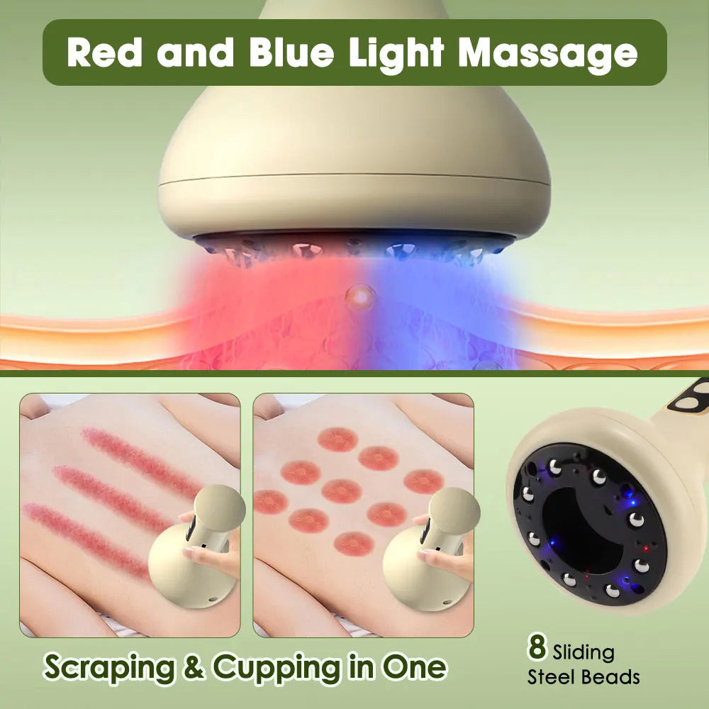 Appareil de massage électrique Gua Sha et ventouses à 9 niveaux de succion sous vide pour le ventre, l'abdomen, les jambes, les bras, le dos et le corps – Dispositif de raclage anti-cellulite