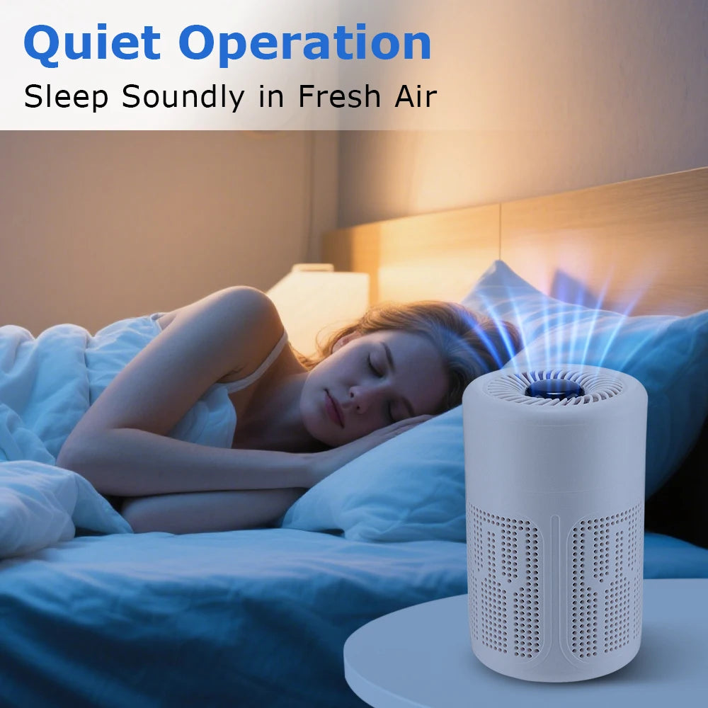 Purificateur d'air, générateur d'ions négatifs, odeur de fumée, purificateur d'air Portable USB pour filtre HEPA domestique, purification efficace de l'air