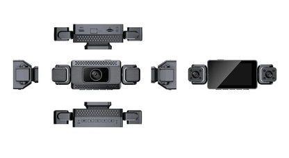 Prada Cam-Enregistreur vidéo de voiture avec vision nocturne, caméra WiFi 360 °, 3/4 canaux, dashcam voiture，caméra de recul，caméra 1080P, DVR, moniteur de stationnement 24h, vue avant droite et arrière, boîte noir