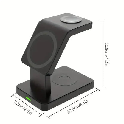 Support de chargeur magnétique sans fil 3 en 1, pour iPhone 15 14 13 12 Pro Max Apple Watch 1-8 AirPods Macsafe, Station de charge rapide