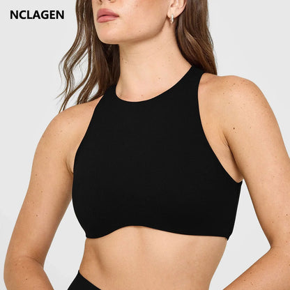 NCLAGEN Softmotion col haut soutien-gorge de sport push-up haut soutien débardeur de gymnastique Fitness Pilates course sous-vêtements de sport entraînement Yoga
