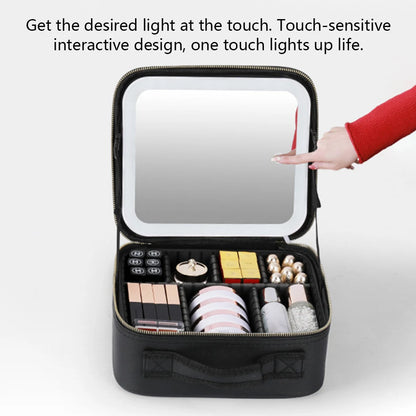 Étui à cosmétiques intelligent LED avec miroir, sac à cosmétiques, sacs de maquillage de voyage pour femmes, sac de rangement Portable à la mode, sacs de maquillage de voyage