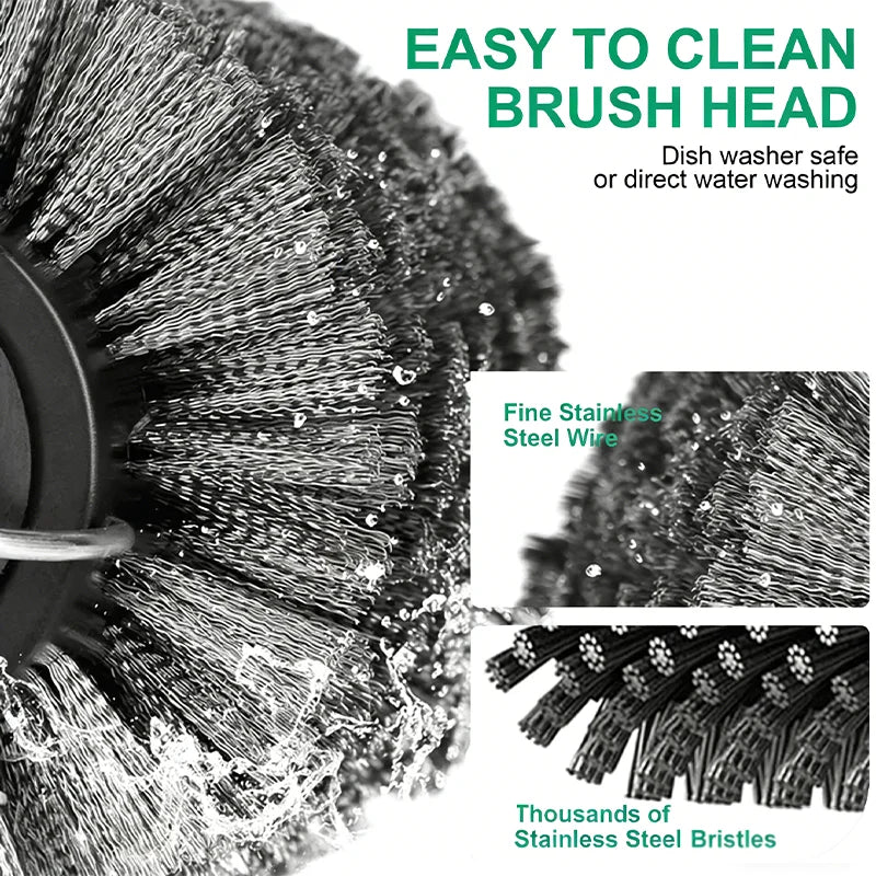 Brosse pour barbecue, réglages à 3 vitesses, brosse pour gril électrique, 180 °   Tête réglable, nettoyeur de gril de 90 minutes pour les fumeurs de plaques extérieures