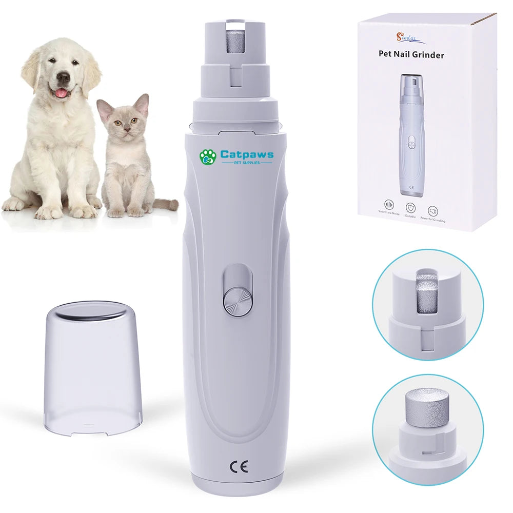 Broyeur électrique de griffes de chien, Rechargeable par USB, coupe-ongles électrique silencieux pour animaux de compagnie, pattes de chat, outils de toilettage des ongles