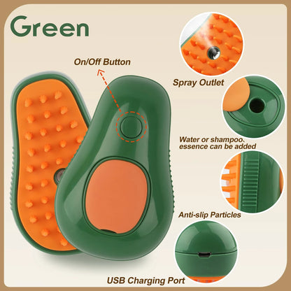 Brosse à vapeur 3 en 1 pour animaux de compagnie, peigne pour chien, brosse électrique pour pulvérisation de poils de chat, Massage, toilettage pour animaux de compagnie, peignes d'épilation