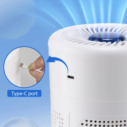 Purificateur d'air, générateur d'ions négatifs, odeur de fumée, purificateur d'air Portable USB pour filtre HEPA domestique, purification efficace de l'air
