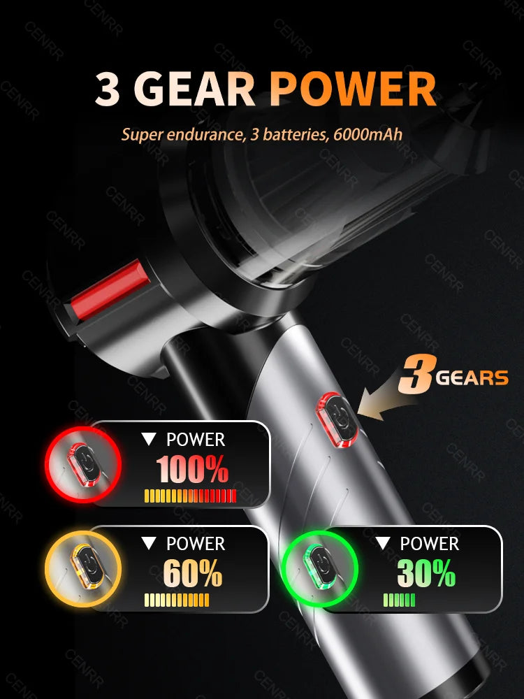 Aspirateur de voiture CENRR Mini 998000PA, aspirateur sans fil puissant et portable pour appareils ménagers, souffleur portatif, nettoyeur de voiture