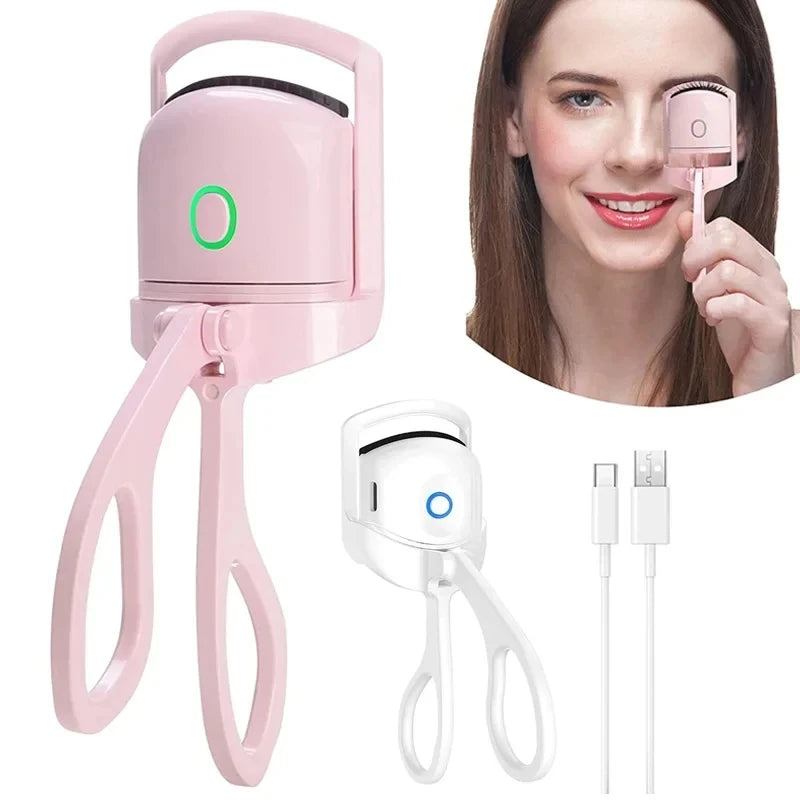 Recourbe-cils chauffant avec écran Lcd, coussinets en Silicone, Protection des cils, bouclage naturel sans endommager les cils, Rechargeable