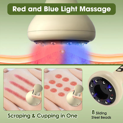 Appareil de massage électrique Gua Sha et ventouses à 9 niveaux de succion sous vide pour le ventre, l'abdomen, les jambes, les bras, le dos et le corps – Dispositif de raclage anti-cellulite