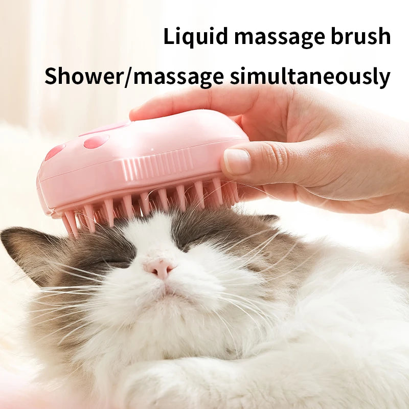 Brosse à vapeur 3 en 1 pour animaux de compagnie, peigne pour chien, brosse électrique pour pulvérisation de poils de chat, Massage, toilettage pour animaux de compagnie, peignes d'épilation