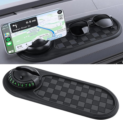 Support de téléphone pour tableau de bord de voiture, tapis antidérapant, Rotation à 360 degrés, support universel, plaque d'immatriculation de stationnement, accessoires d'intérieur multifonctionnels