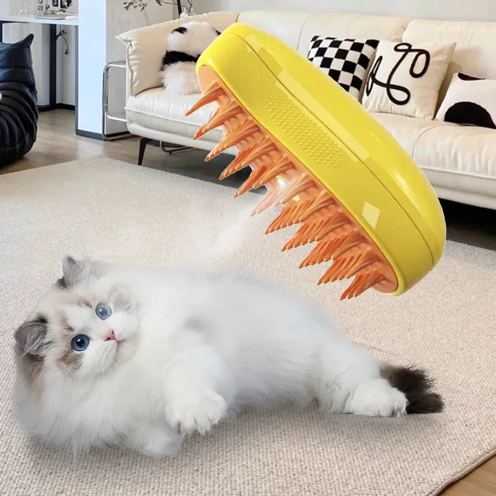 Brosse à vapeur 3 en 1 pour animaux de compagnie, peigne pour chien, brosse électrique pour pulvérisation de poils de chat, Massage, toilettage pour animaux de compagnie, peignes d'épilation