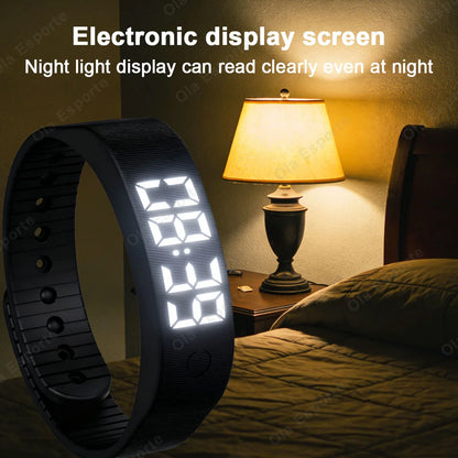 Bracelet intelligent LED numérique étanche, horloge intelligente, podomètre de course, moniteur d'activité, alarme vibrante, rappel, HT30
