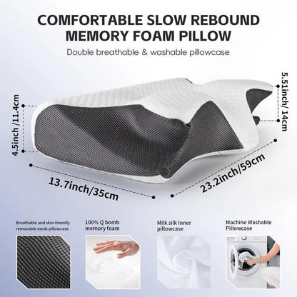 Oreiller ergonomique papillon pour le cou en mousse à mémoire de forme à rebond lent, soutien cervical pour un sommeil confortable, nouveau design en forme de corne