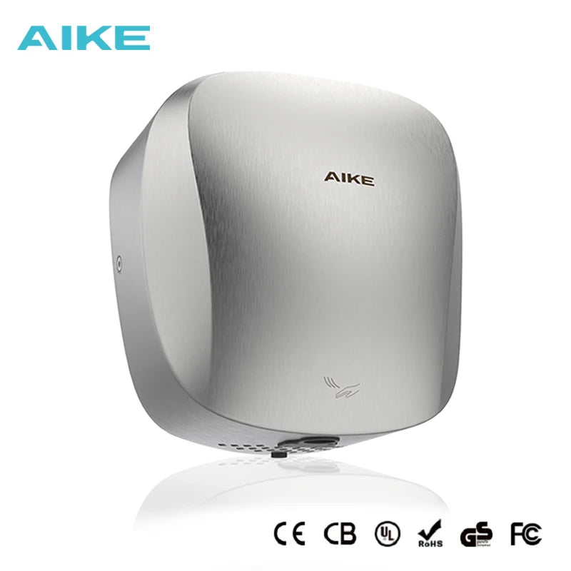 AIKE-Sèche-mains automatique avec filtre HEPA, finition en acier inoxydable brossé, machine à sécher les mains, 1450W, approuvé UL