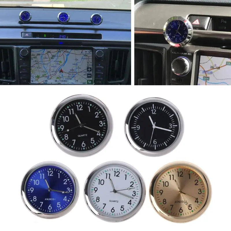 Mini horloge de voiture lumineuse Automobiles montre à coller interne mécanique horloges à Quartz ornement automatique 40/43mm Mini horloge numérique
