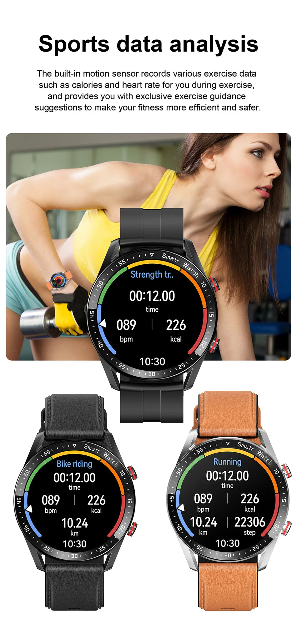 Montre connectée pour hommes et femmes, écran HD, Bluetooth, appel, GPS, moniteur de fréquence cardiaque, étanche IP68, nouveau, 2024