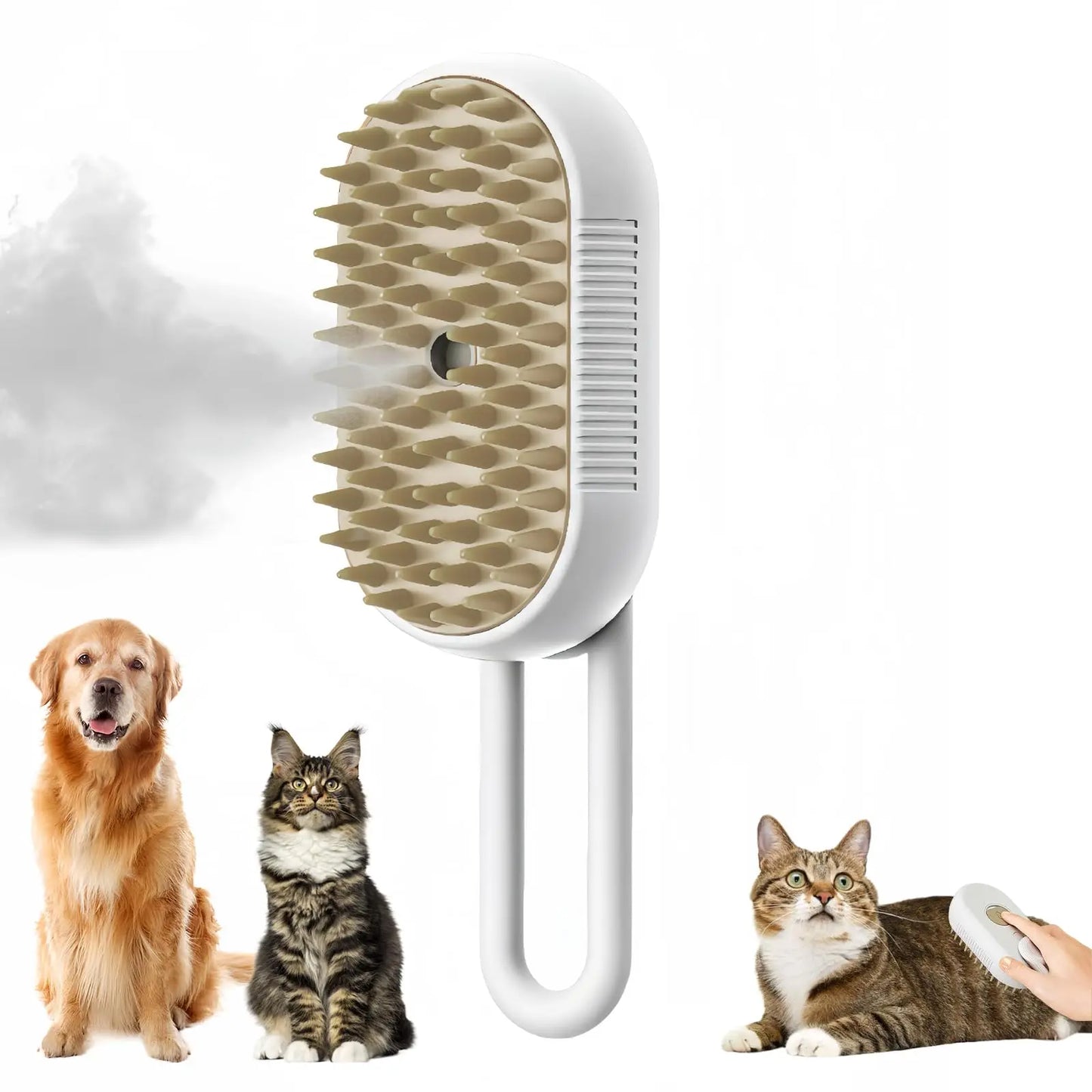 Brosse à vapeur 3 en 1 pour animaux de compagnie, peigne pour chien, brosse électrique pour pulvérisation de poils de chat, Massage, toilettage pour animaux de compagnie, peignes d'épilation