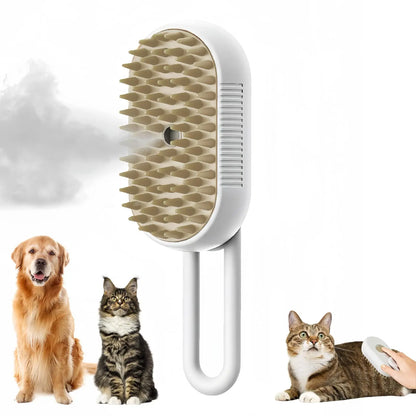 Brosse à vapeur 3 en 1 pour animaux de compagnie, peigne pour chien, brosse électrique pour pulvérisation de poils de chat, Massage, toilettage pour animaux de compagnie, peignes d'épilation