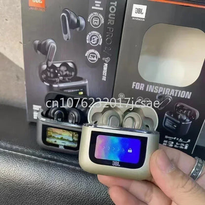 Écouteurs sans fil Bluetooth JBL Tour PRO 2 d'origine, écouteurs stéréo, écouteurs sportifs avec écran LCD intelligent, version HK