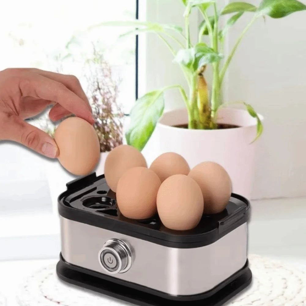 Chaudière à œufs intelligente, 200W, gain de place, arrêt automatique, capacité de 6 œufs, cuiseur à œufs rapide en acier inoxydable