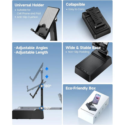 Support de téléphone avec haut-parleur Bluetooth, haut-parleur sonore surround HD, compatible avec tous les iPhone