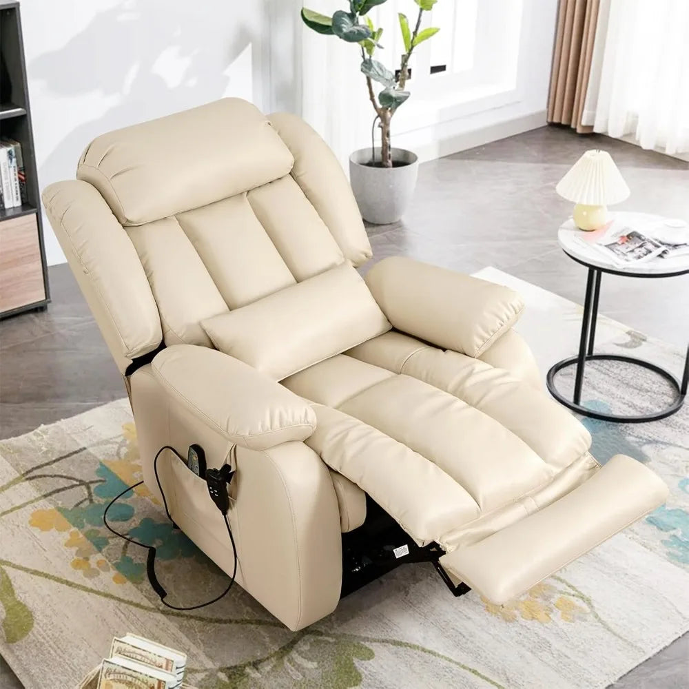 Fauteuil inclinable pour adultes, fauteuil élévateur électrique à double moteur, position infinie, levage plat, massage et chauffage, extension, personnalisé