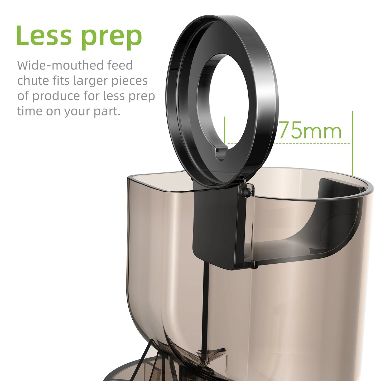 BioloMix-Extracteur de jus à mastication lente, presse à froid, Ju479, goulotte de rajeunissement de 78mm, moteur injuste, convient aux fruits entiers, 200W, 40-65 tr/min