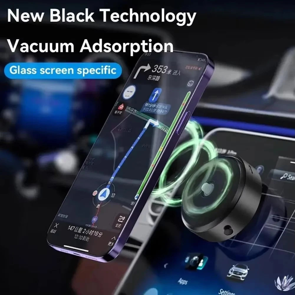 Support de téléphone portable créatif pour voiture, technologie magnétique noire, support universel à adsorption par le vide, stable